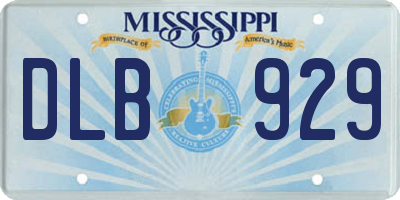 MS license plate DLB929