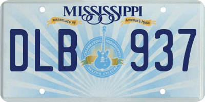 MS license plate DLB937