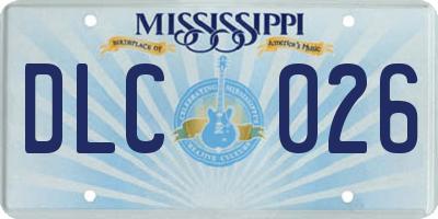 MS license plate DLC026