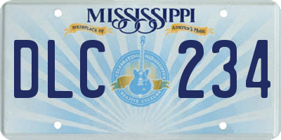 MS license plate DLC234