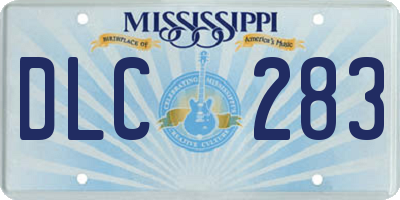 MS license plate DLC283