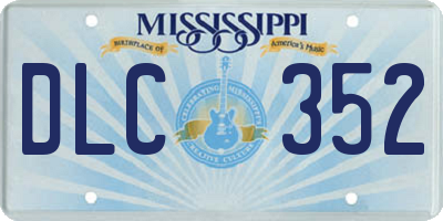 MS license plate DLC352