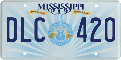 MS license plate DLC420