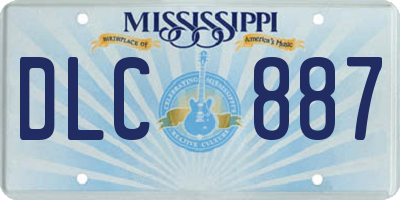 MS license plate DLC887