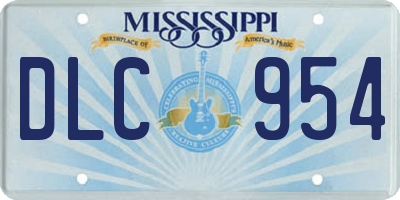 MS license plate DLC954