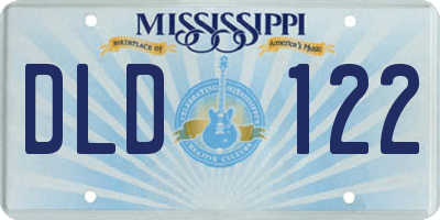 MS license plate DLD122