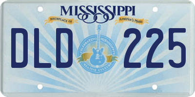 MS license plate DLD225
