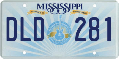 MS license plate DLD281