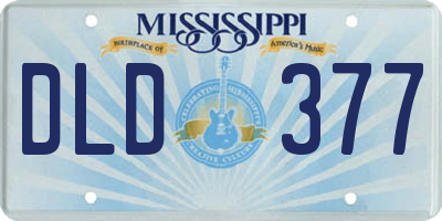 MS license plate DLD377