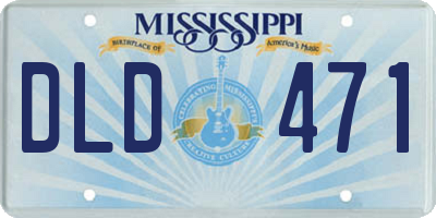 MS license plate DLD471