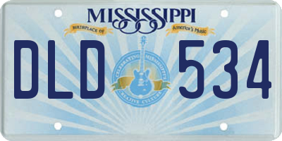 MS license plate DLD534