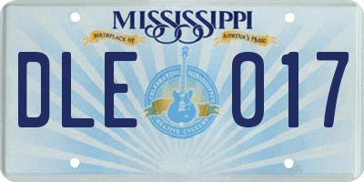 MS license plate DLE017