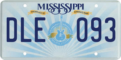 MS license plate DLE093