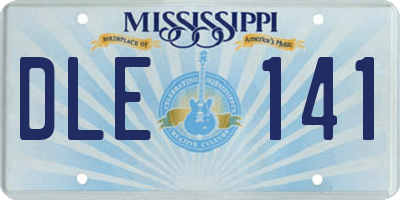 MS license plate DLE141