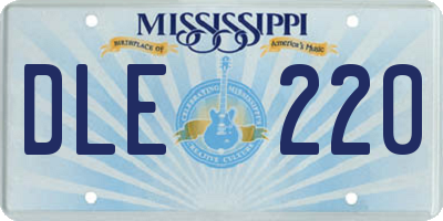 MS license plate DLE220