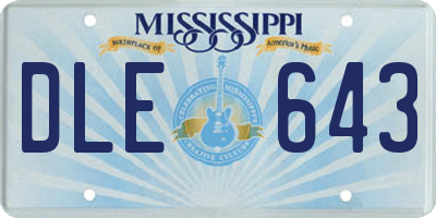 MS license plate DLE643