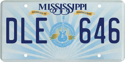 MS license plate DLE646