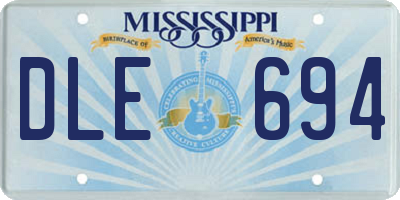 MS license plate DLE694
