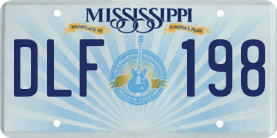 MS license plate DLF198
