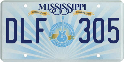 MS license plate DLF305