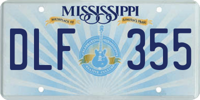 MS license plate DLF355