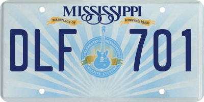 MS license plate DLF701