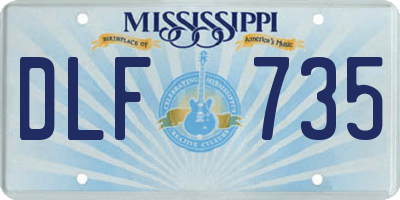MS license plate DLF735