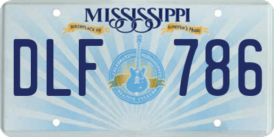 MS license plate DLF786
