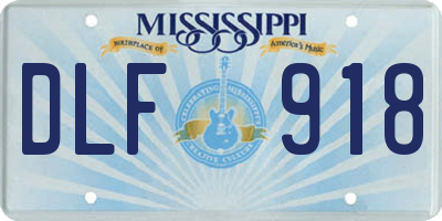 MS license plate DLF918
