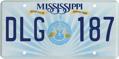 MS license plate DLG187