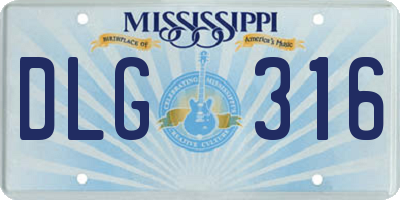 MS license plate DLG316