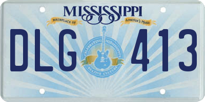MS license plate DLG413