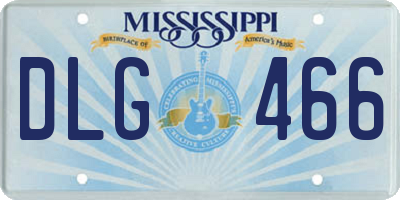 MS license plate DLG466
