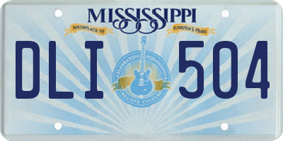MS license plate DLI504