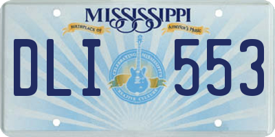 MS license plate DLI553