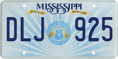 MS license plate DLJ925