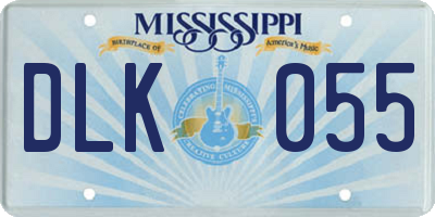 MS license plate DLK055
