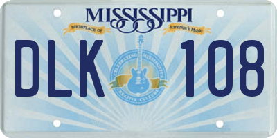 MS license plate DLK108
