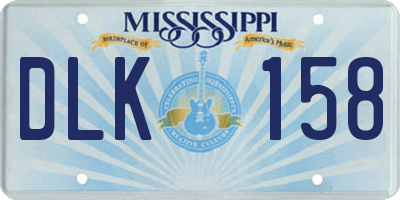 MS license plate DLK158
