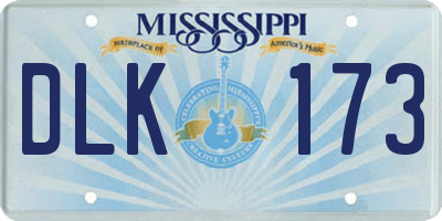 MS license plate DLK173