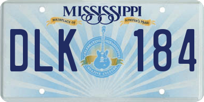 MS license plate DLK184