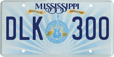 MS license plate DLK300