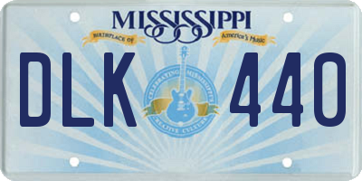 MS license plate DLK440