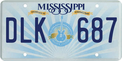 MS license plate DLK687