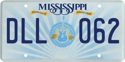 MS license plate DLL062