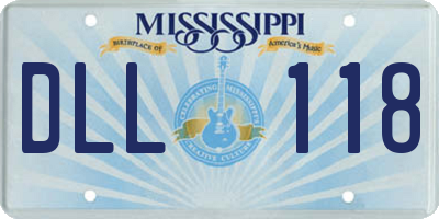 MS license plate DLL118