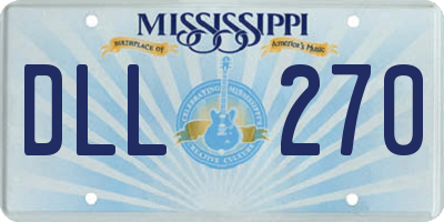 MS license plate DLL270