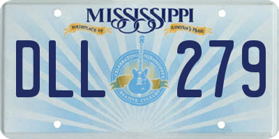 MS license plate DLL279