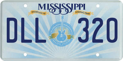 MS license plate DLL320