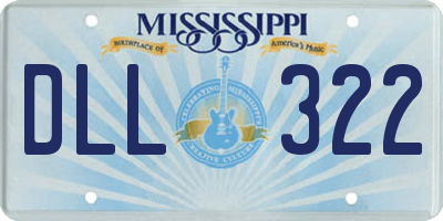 MS license plate DLL322